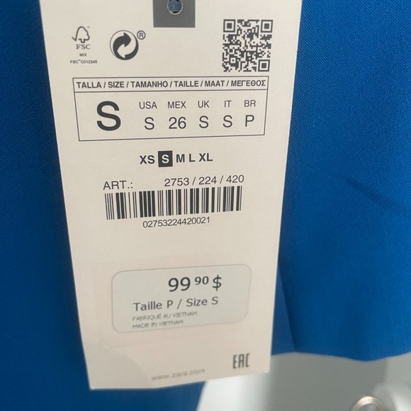 Zara Blue Blazer - NEW! - Picture 2 of 7